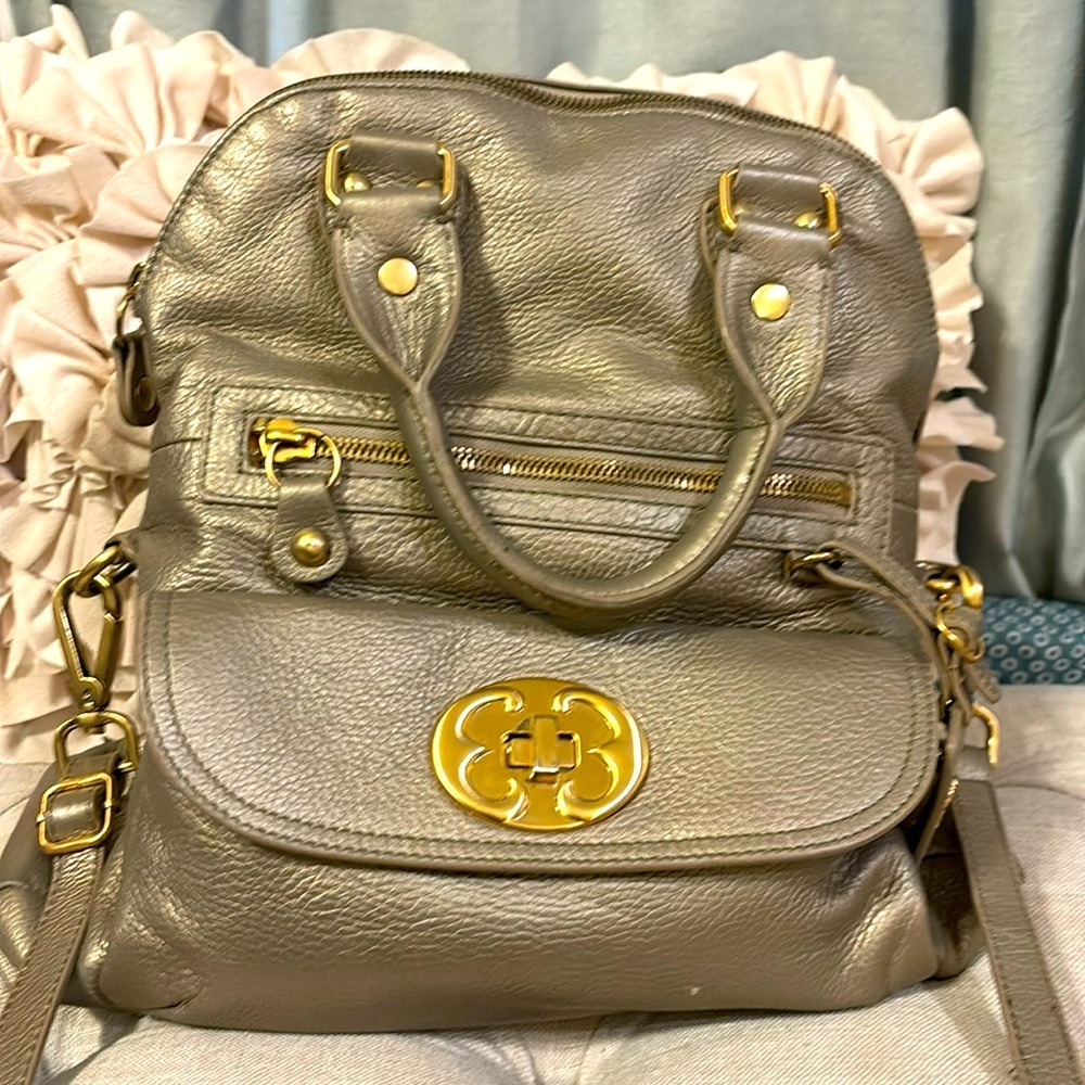 Emma Fox foldover leather tote